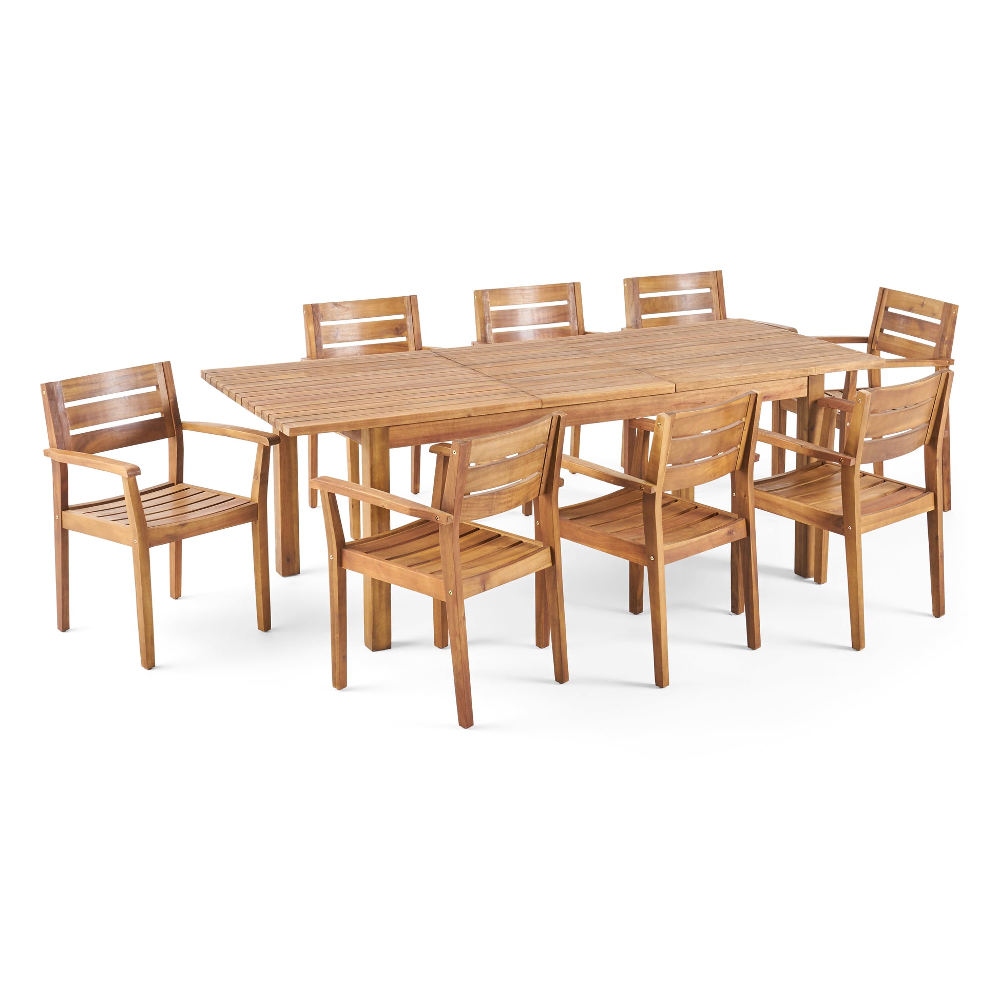 Sakura Outdoor Piece Acacia Wood Dining Set with Expandable