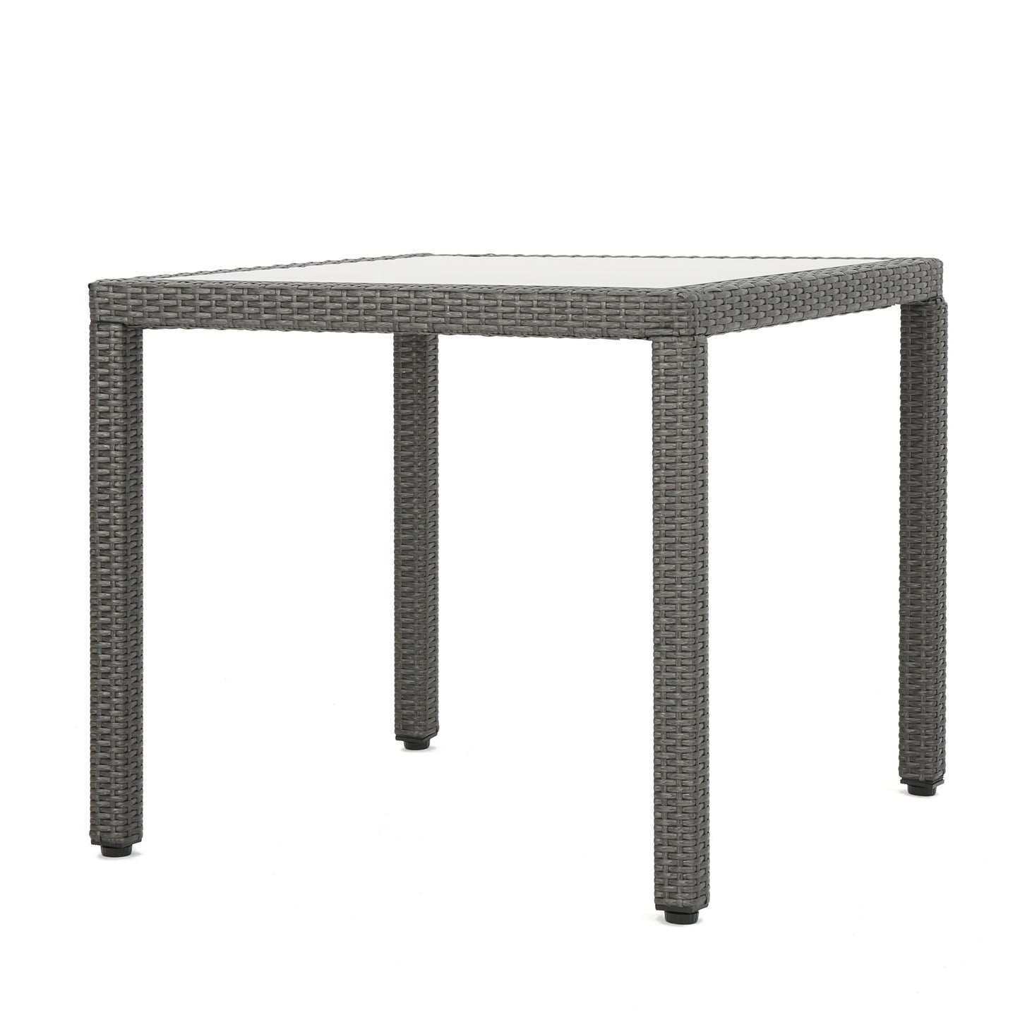 San Tropez Outdoor Wicker Dining Table with Glass Top
