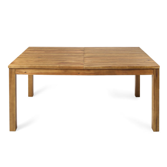 William Outdoor Expandable Teak Finished Acacia Wood Dining Table
