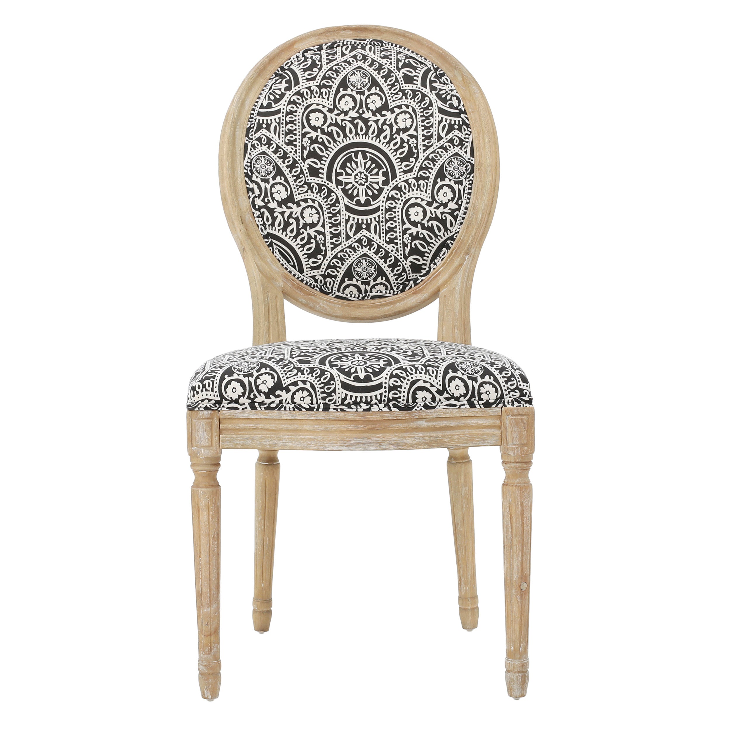 Phinnaeus French Country Fabric Dining Chairs Set of 2 GDFStudio