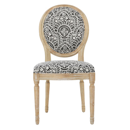 Phinnaeus French Country Fabric Dining Chairs (Set of 2)