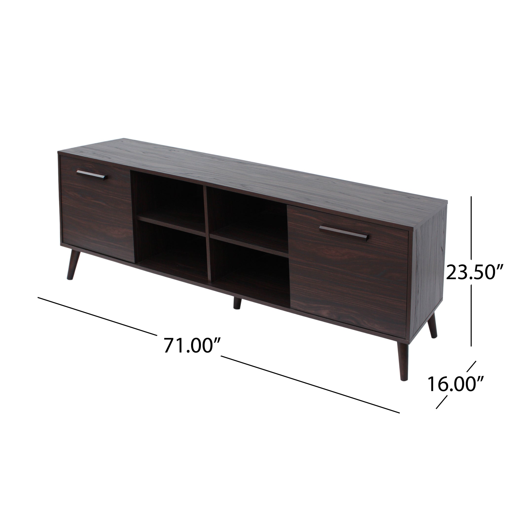 Clement Mid Century 2 Piece TV Stand & Bookcase Set – GDFStudio