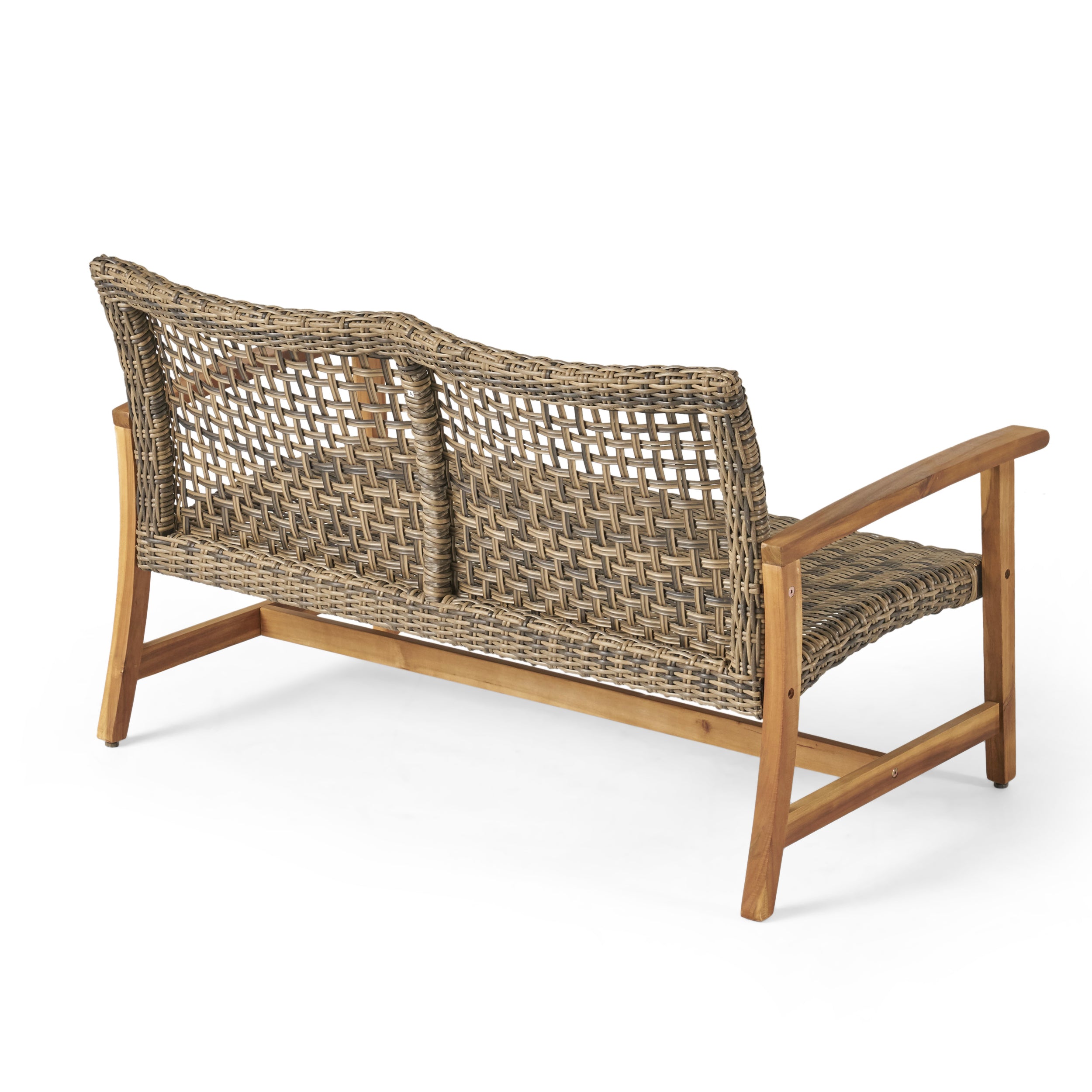 Hampton outdoor wood discount and wicker sofa