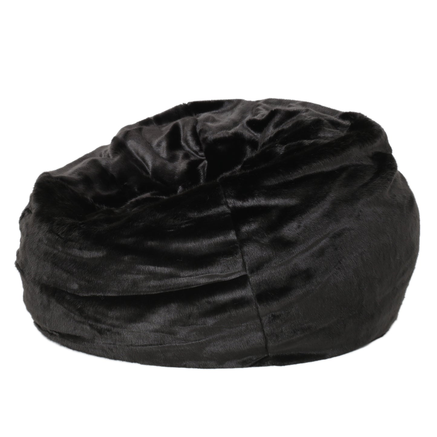 Malic Plush New Black Fur Fabric Bean Bag