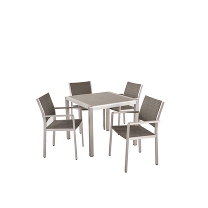 Julia Patio Dining Set - 4-Seater - Anodized Aluminum - Wicker Seats