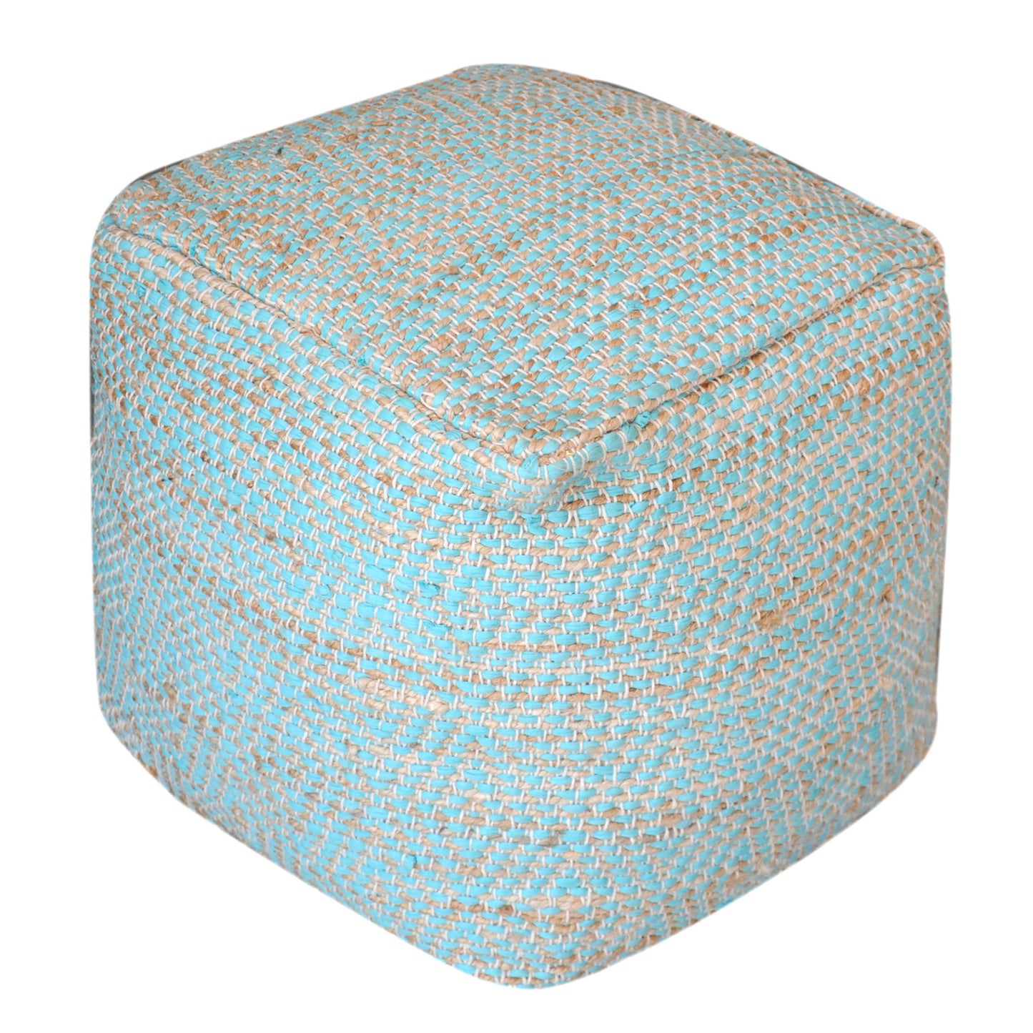 Ada Hand-Crafted Boho Fabric Cube Pouf