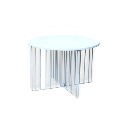 Alissa Modern White Finished Mango Wood Coffee Table with White Finished Metal Frame
