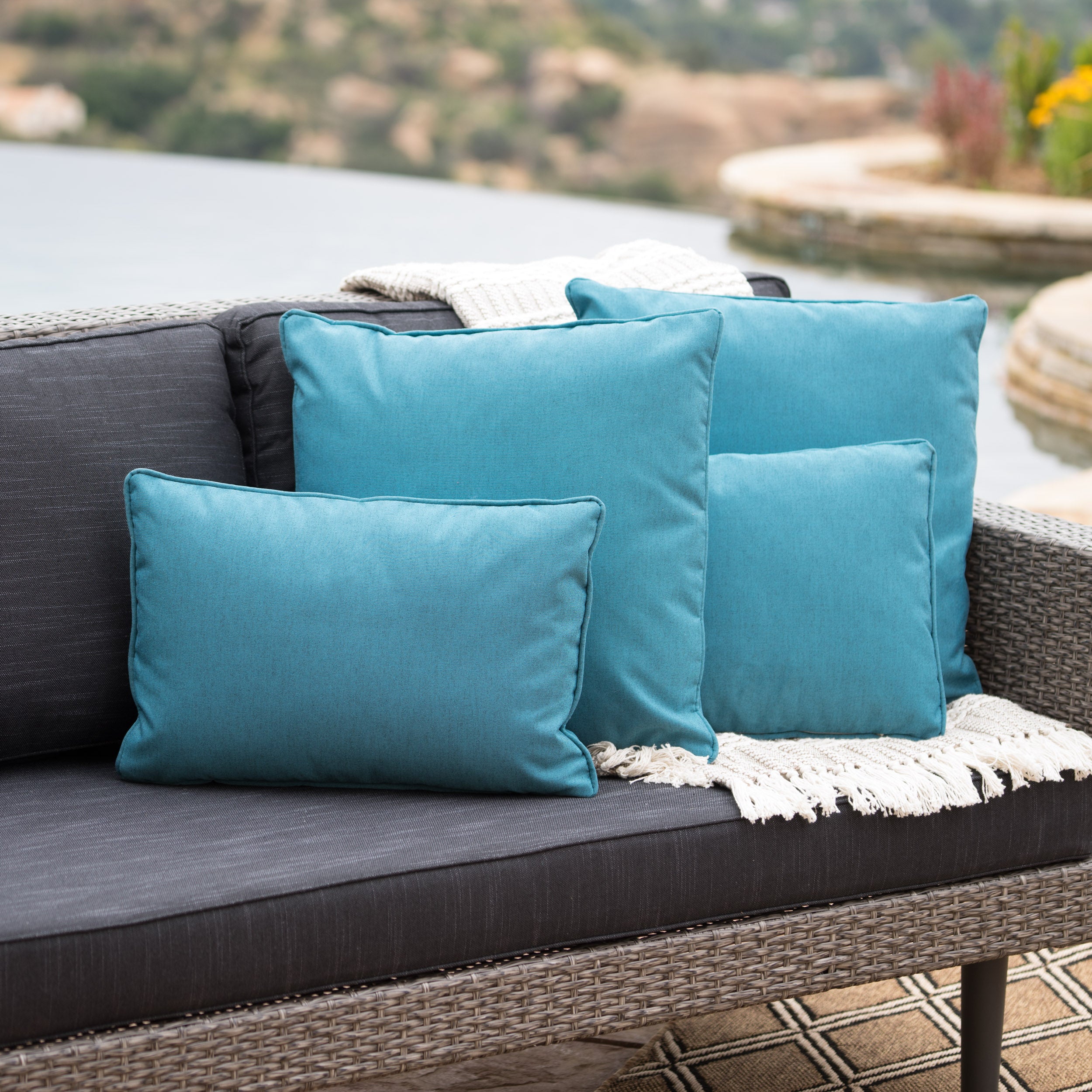 Dark teal outdoor discount cushions