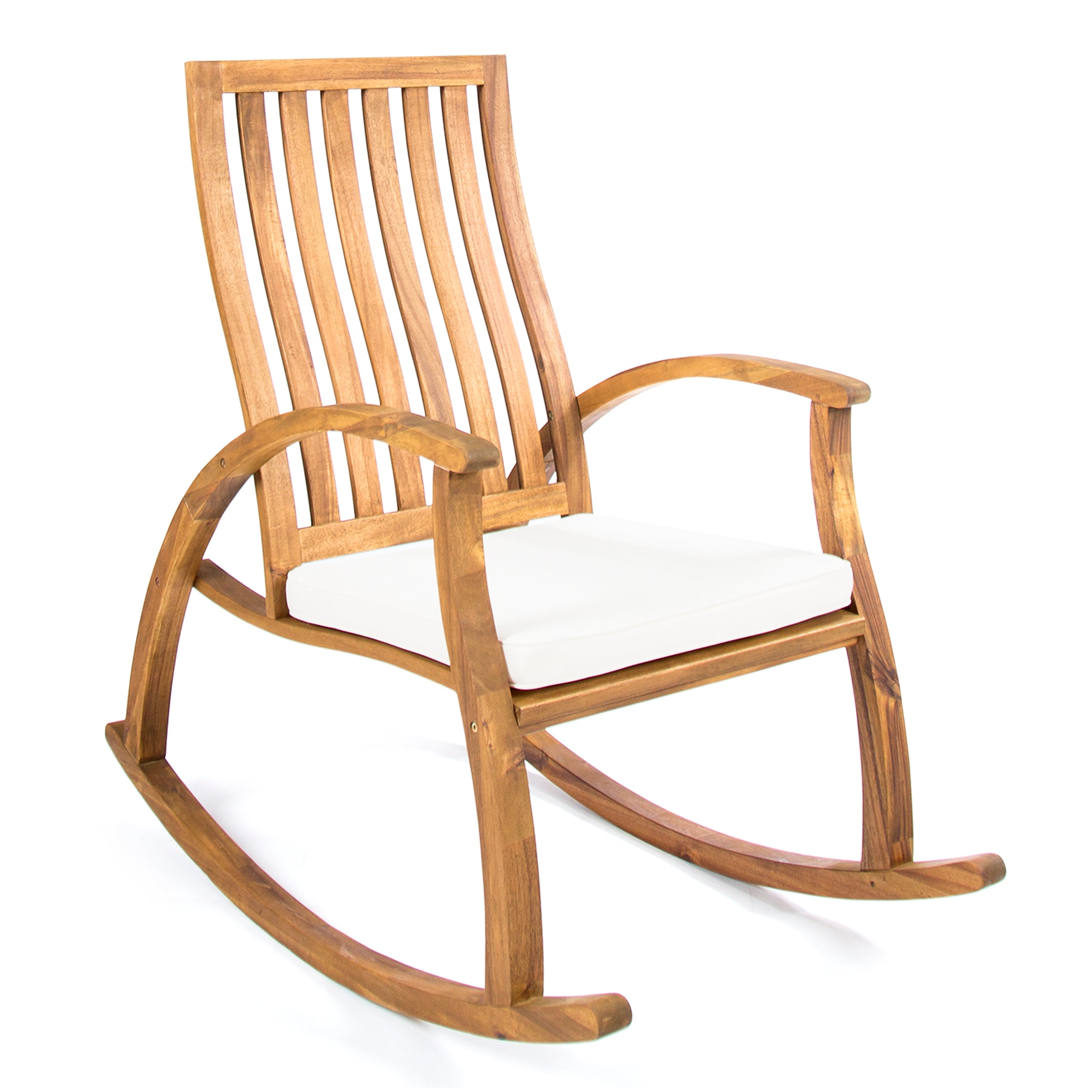 Acacia wood rocking outlet chair