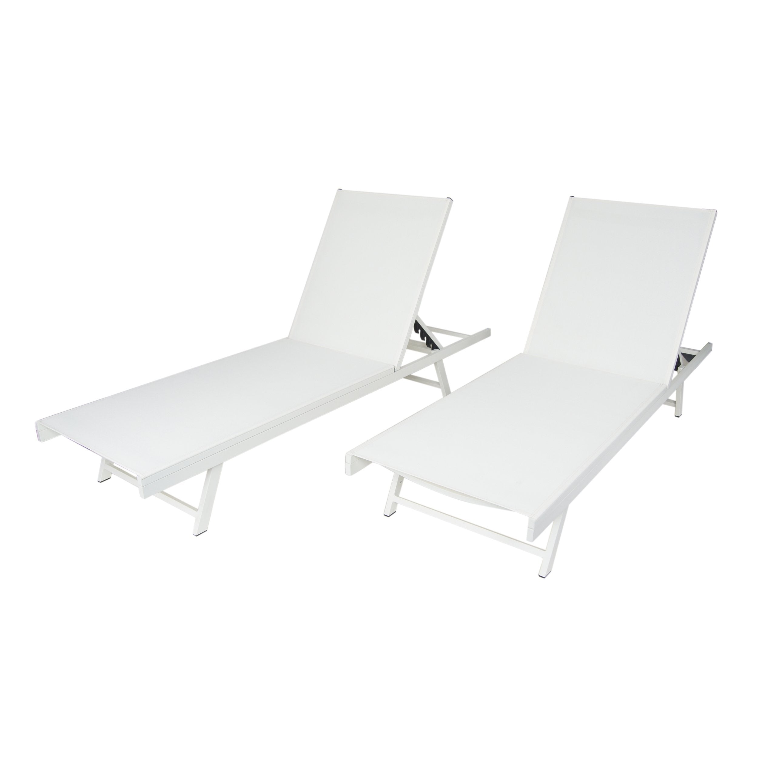 Simon Outdoor Aluminum and Mesh Chaise Lounge – GDFStudio