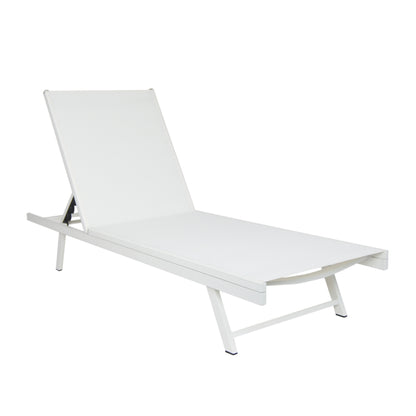 Simon Outdoor Aluminum and Mesh Chaise Lounge