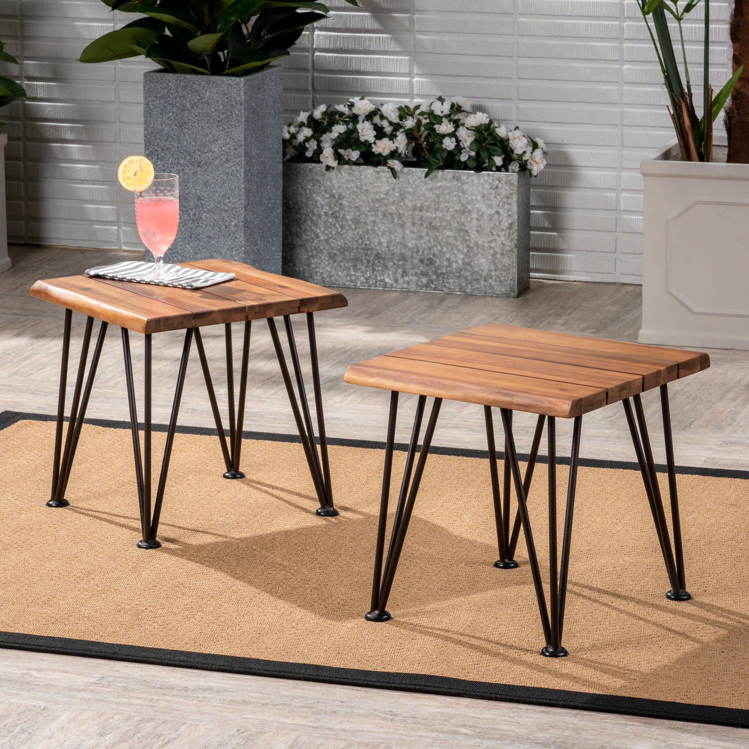 Rustic industrial end table online