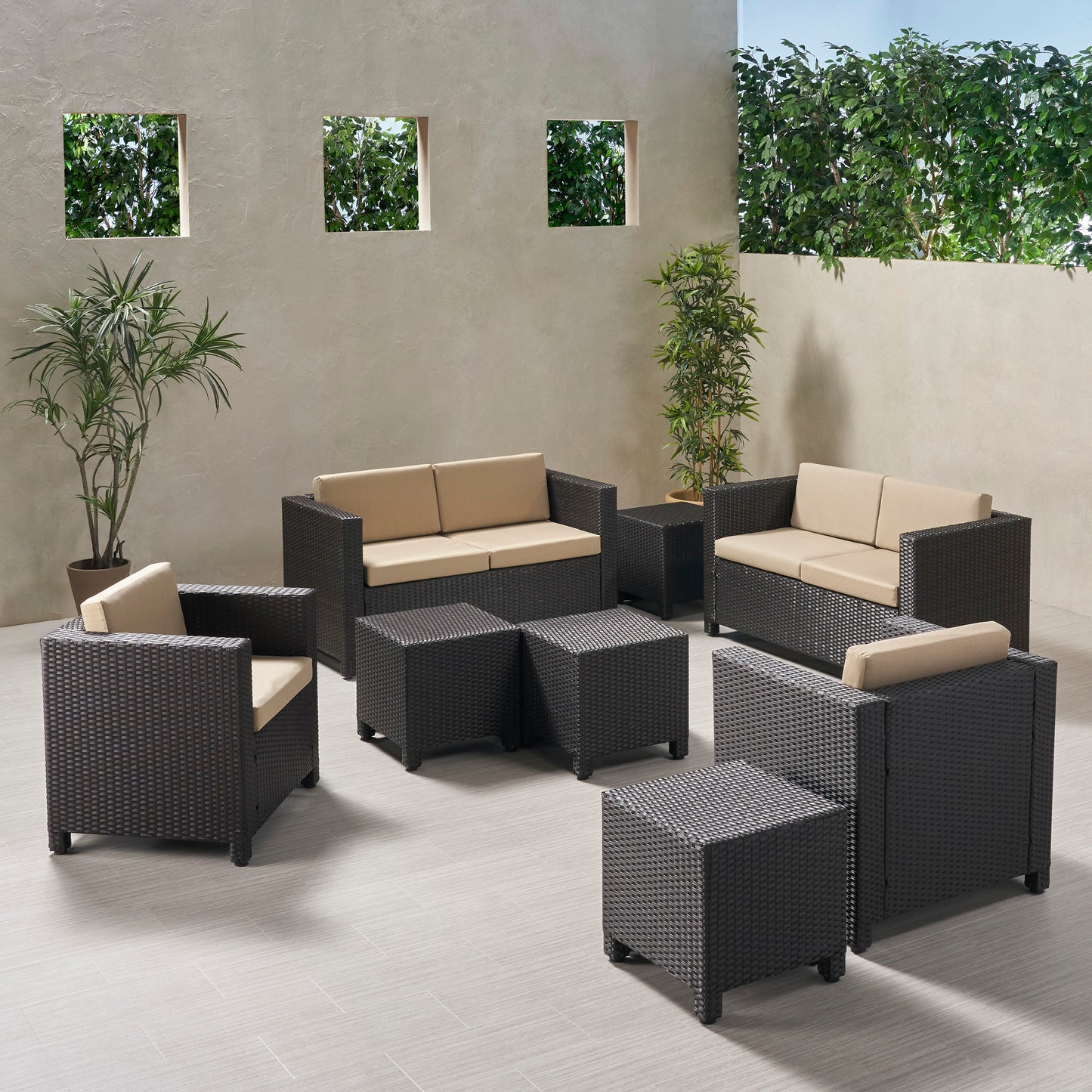 Venice 6-Seater Outdoor Sofa Set with Side Tables