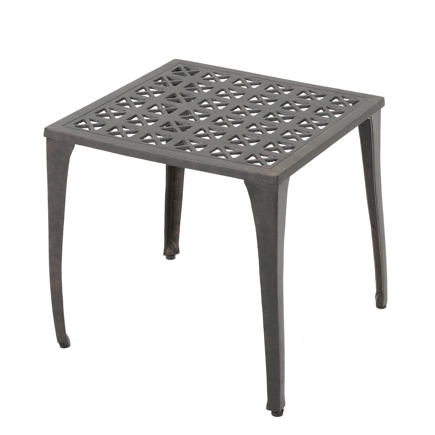 Kata Outdoor 18-inch Bronze Finished Cast Aluminum Side Table