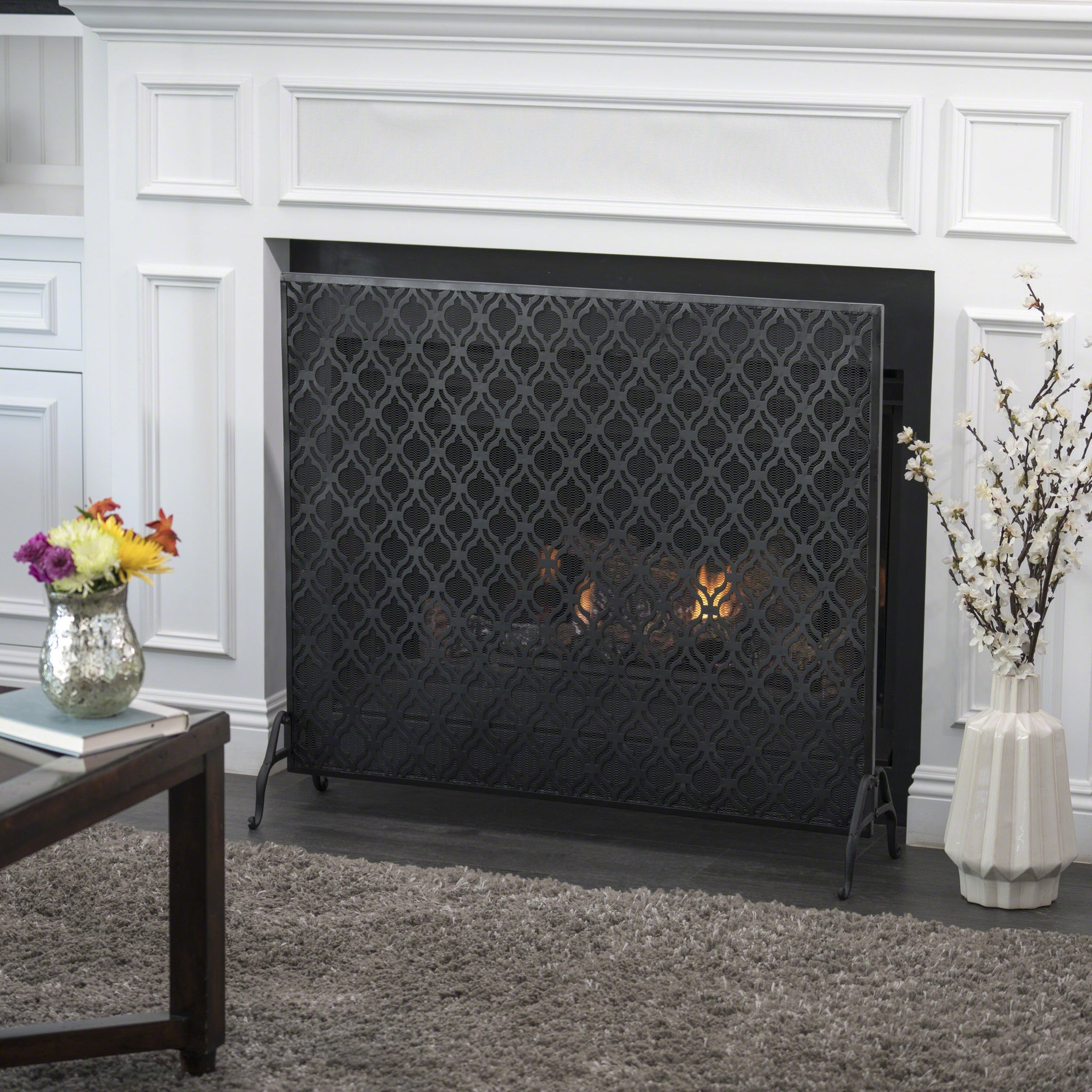 Elmer Single Panel Iron Fire Screen – GDFStudio