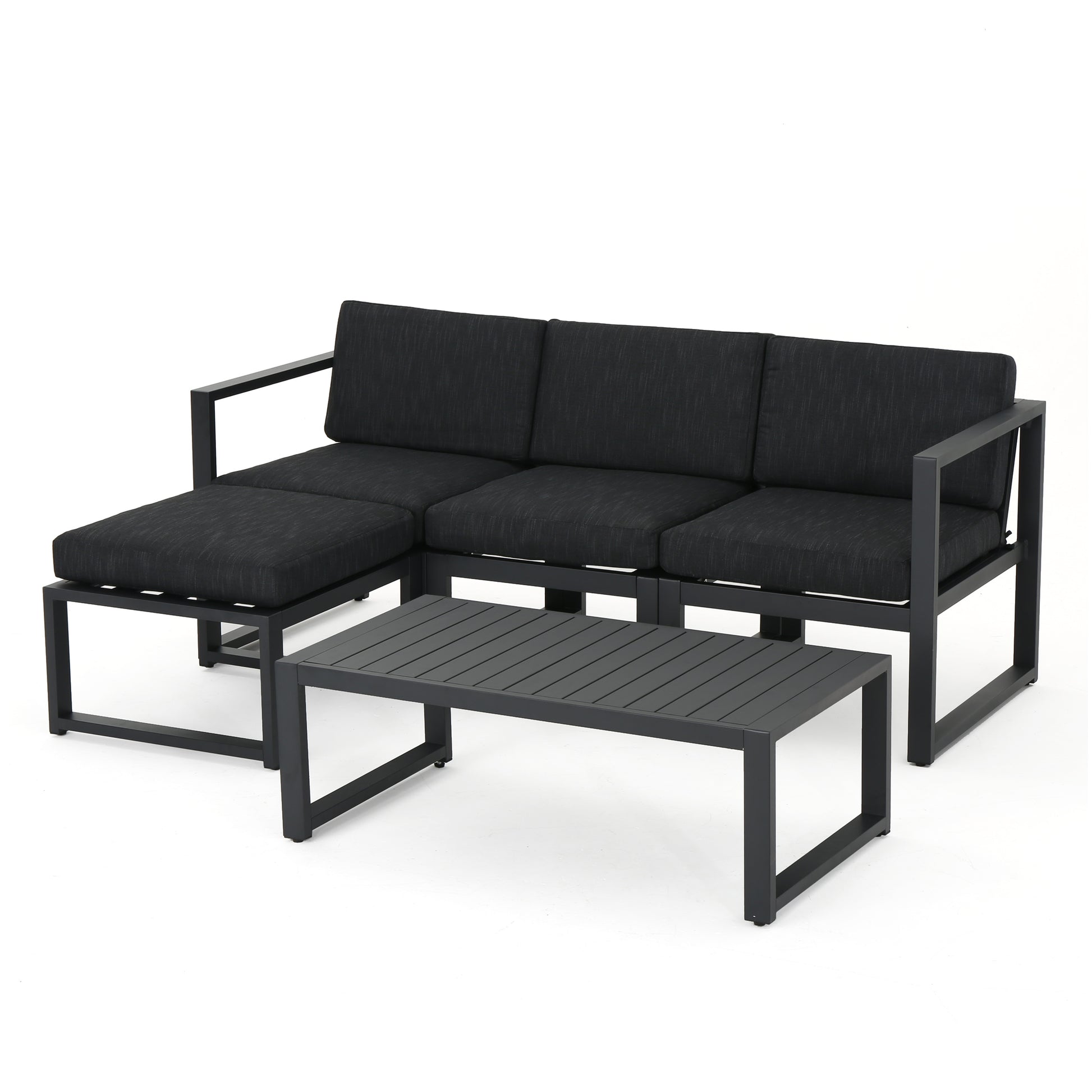 Dark Gray Aluminum Sectional Sofa Set