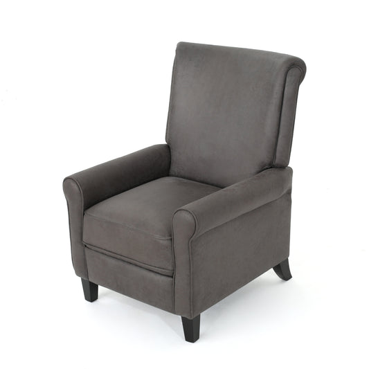 Charlene Traditional Slate Microfiber Recliner Chair