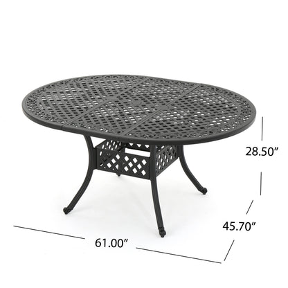 Stannis Outdoor Expandable Aluminum Dining Table