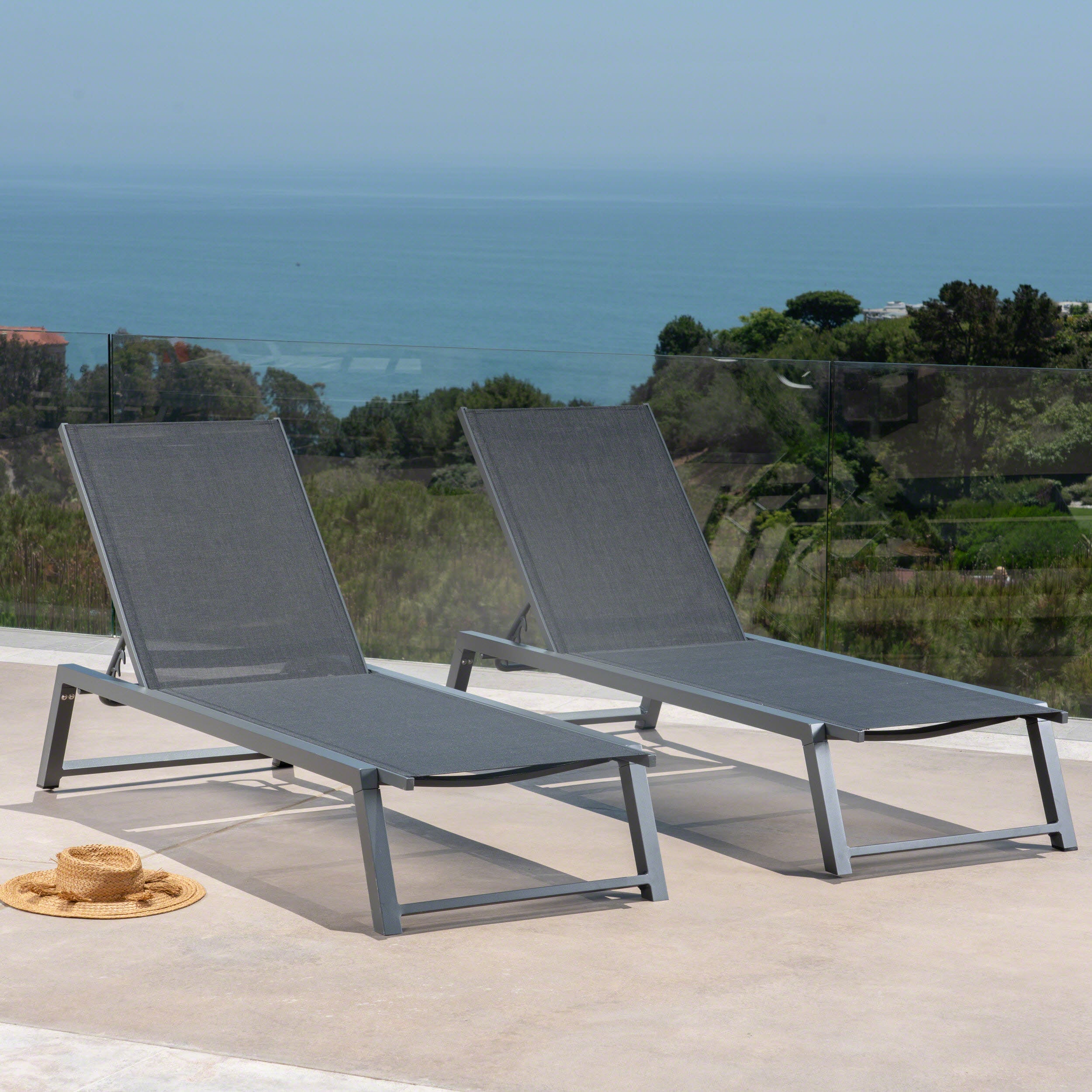 Aluminum frame 2025 outdoor chaise lounge