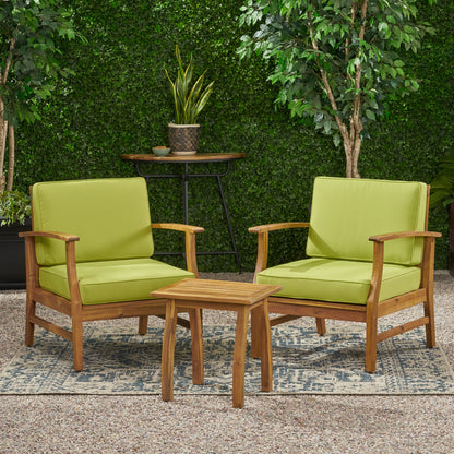 Pearl Outdoor 2 Seater Acacia Wood Chat Set with Cushions