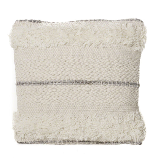 Miles Handcrafted Boho Fabric and Lace Pillow