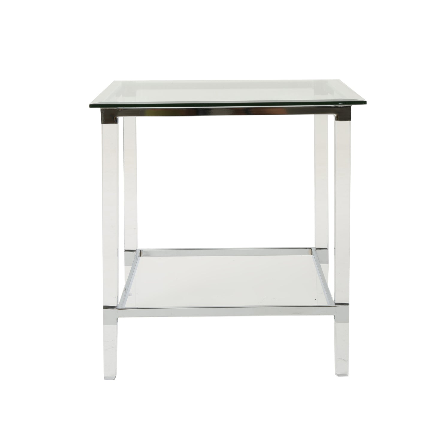 Orson Acrylic and Tempered Glass Square Side Table