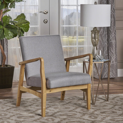 Winford Mid-Century Modern Wood Frame Fabric Armchair