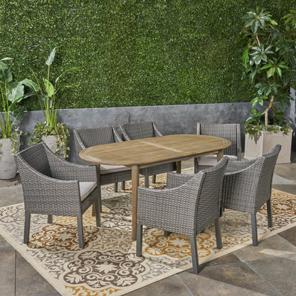 Stanford Outdoor 7-Piece Acacia Wood Dining Set