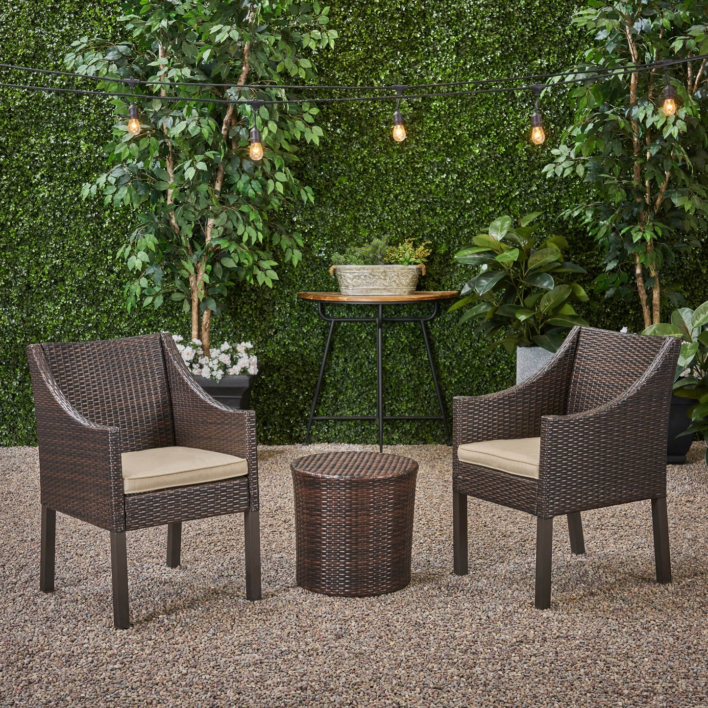 Sims Outdoor 3 Piece Wicker Chat Set
