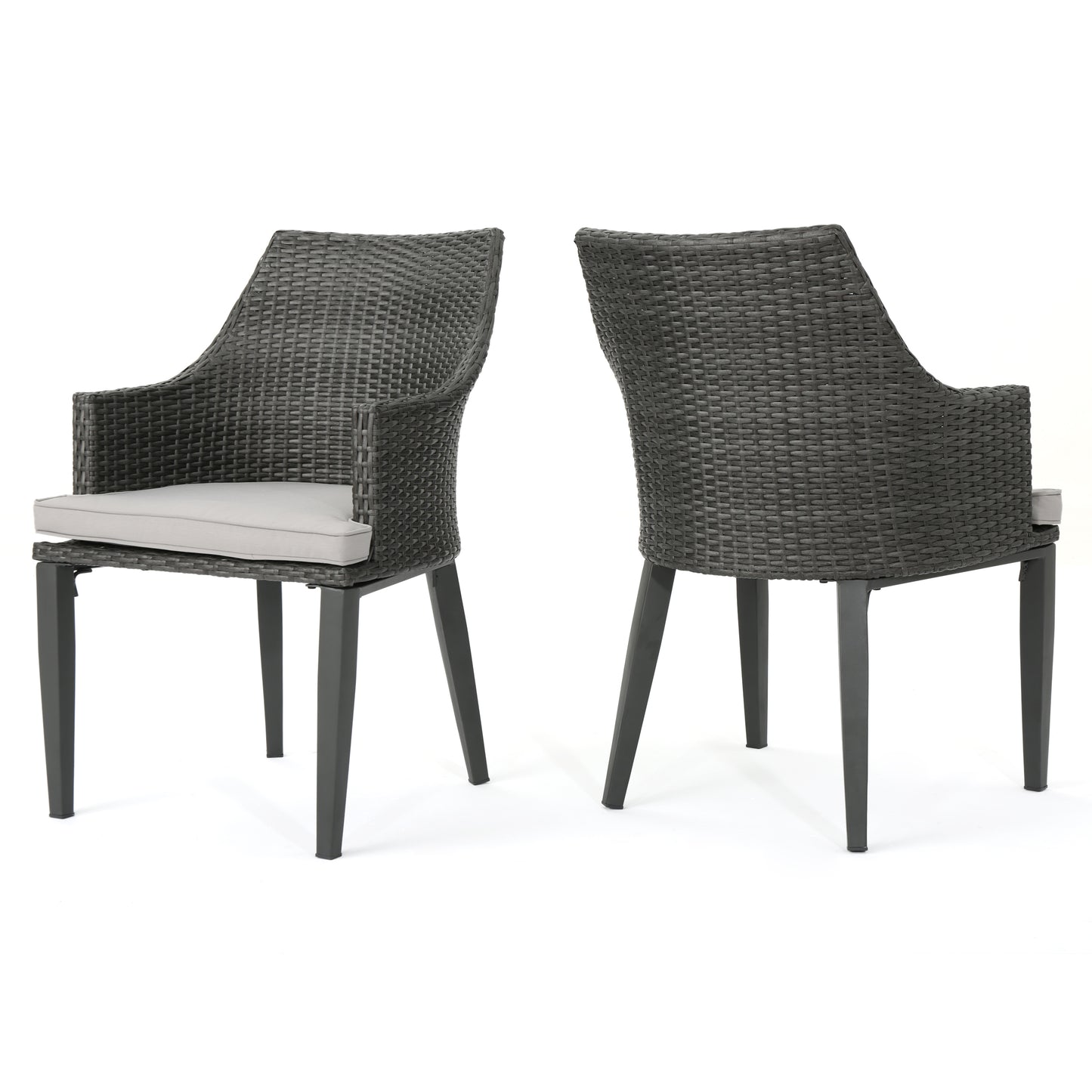 Hillcrest Outdoor Wicker Dining Chairs with Water Resistant Cushions (Set of 2)
