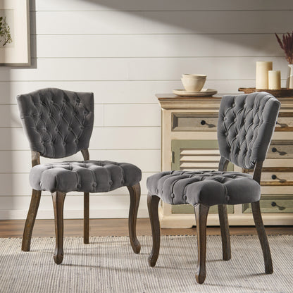 Violetta French Design Charcoal Dining Chair (Set of 2)