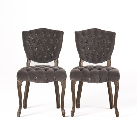 Violetta French Design Charcoal Dining Chair (Set of 2)