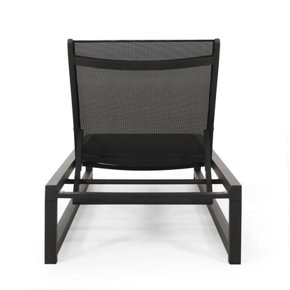 Moderna Outdoor Aluminum Chaise Lounge with Mesh Seating