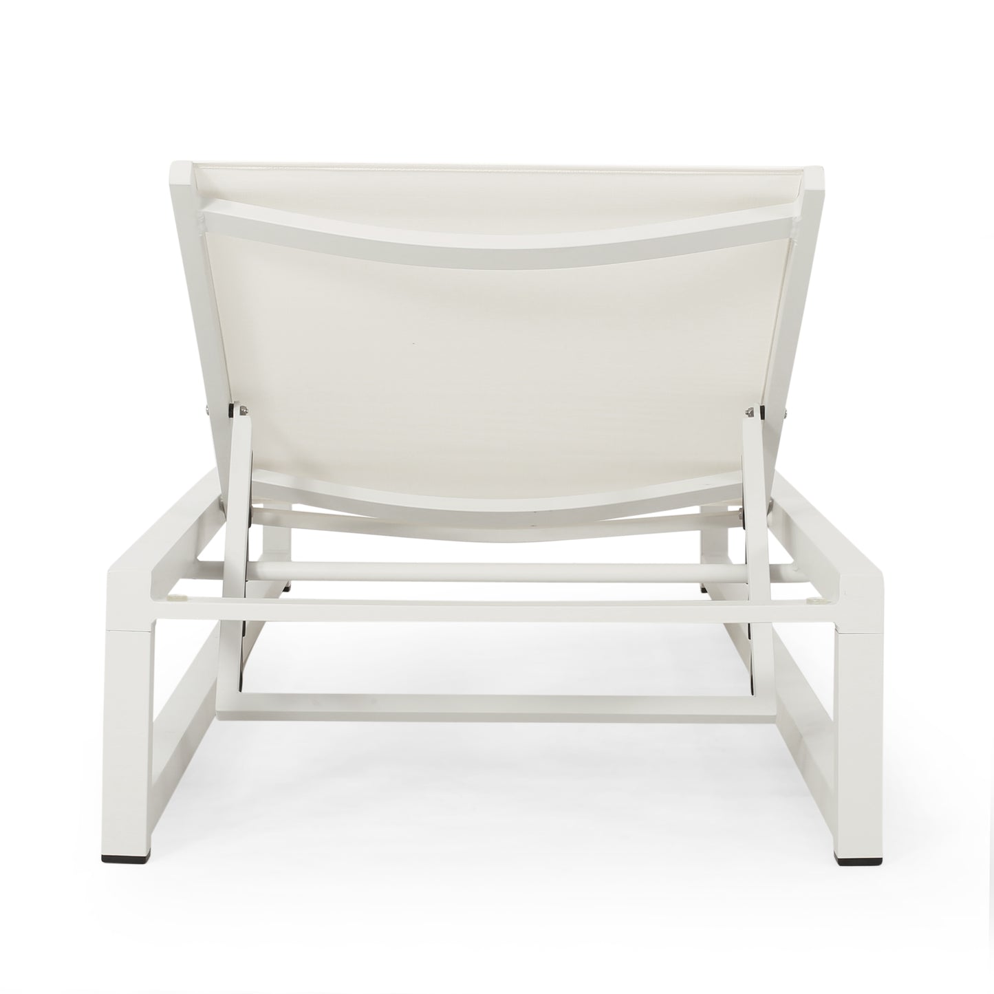 Moderna Outdoor Aluminum Chaise Lounge with Mesh Seating (Set of 2)