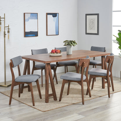 Turat Mid-Century Modern 7 Piece Dining Set with A-Frame Table