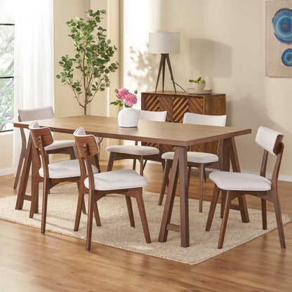 Turat Mid-Century Modern 7 Piece Dining Set with A-Frame Table
