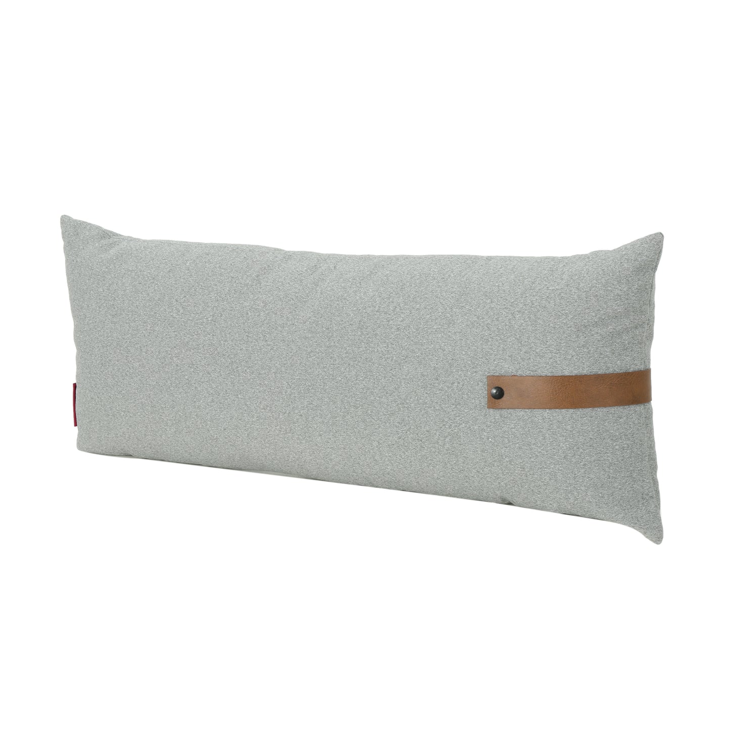 Dunn Mid Century Rectangular Fabric Pillow with Faux Leather Strap (Set of 2)
