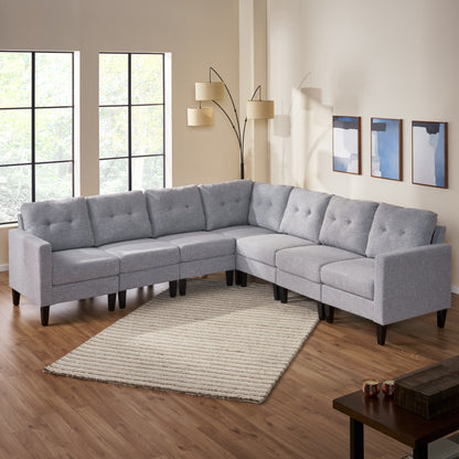 Marsh Mid Century Modern Extended Sectional Sofa Set
