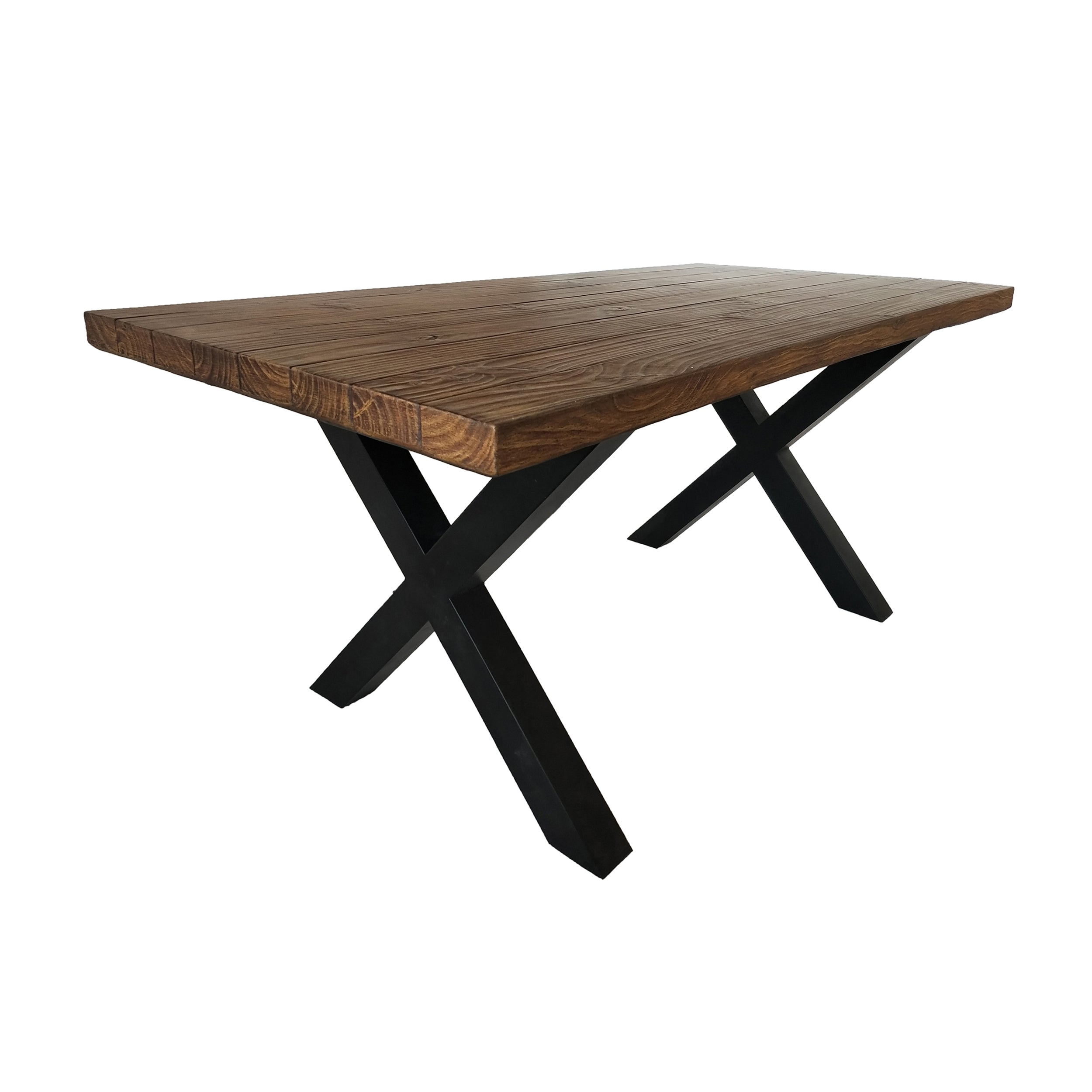 Falah Outdoor Brown Walnut Finish Lightweight Concrete Dining Table ...