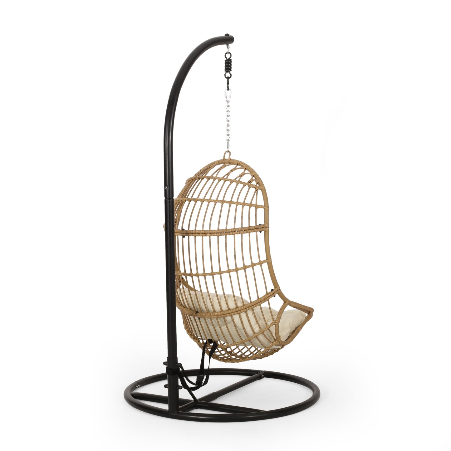 Perry Outdoor Wicker Hanging Nest Chair with Stand