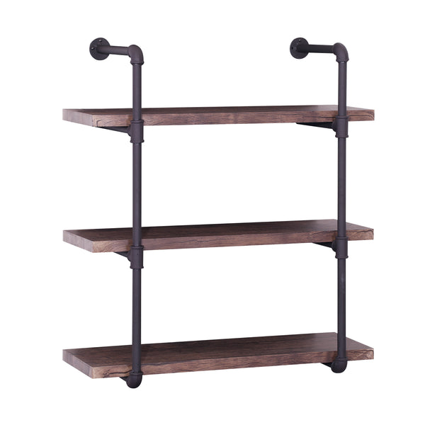 Caden Industrial Pipe Design 3-Tier Wall Mount Floating Shelf – GDFStudio