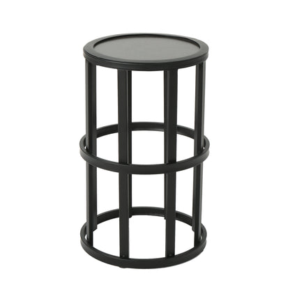 Truda Outdoor 11 Inch Grey Finish Ceramic Tile Side Table