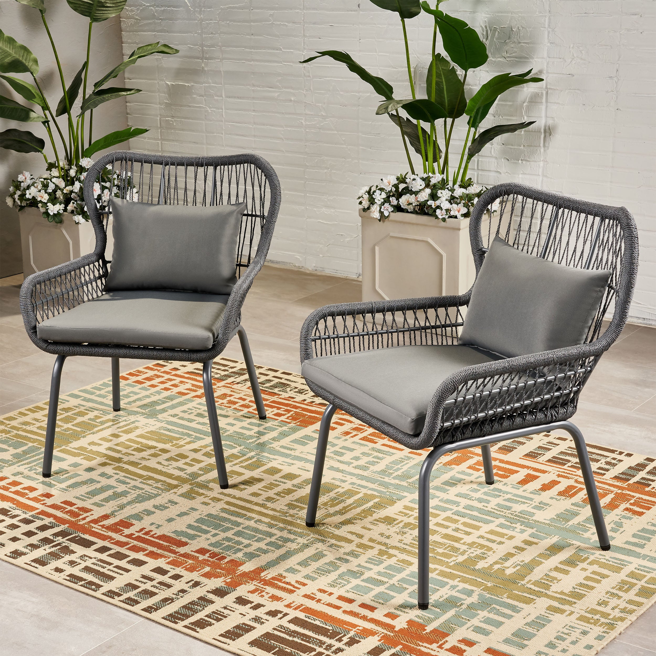 Outdoor club chairs with cushions hotsell