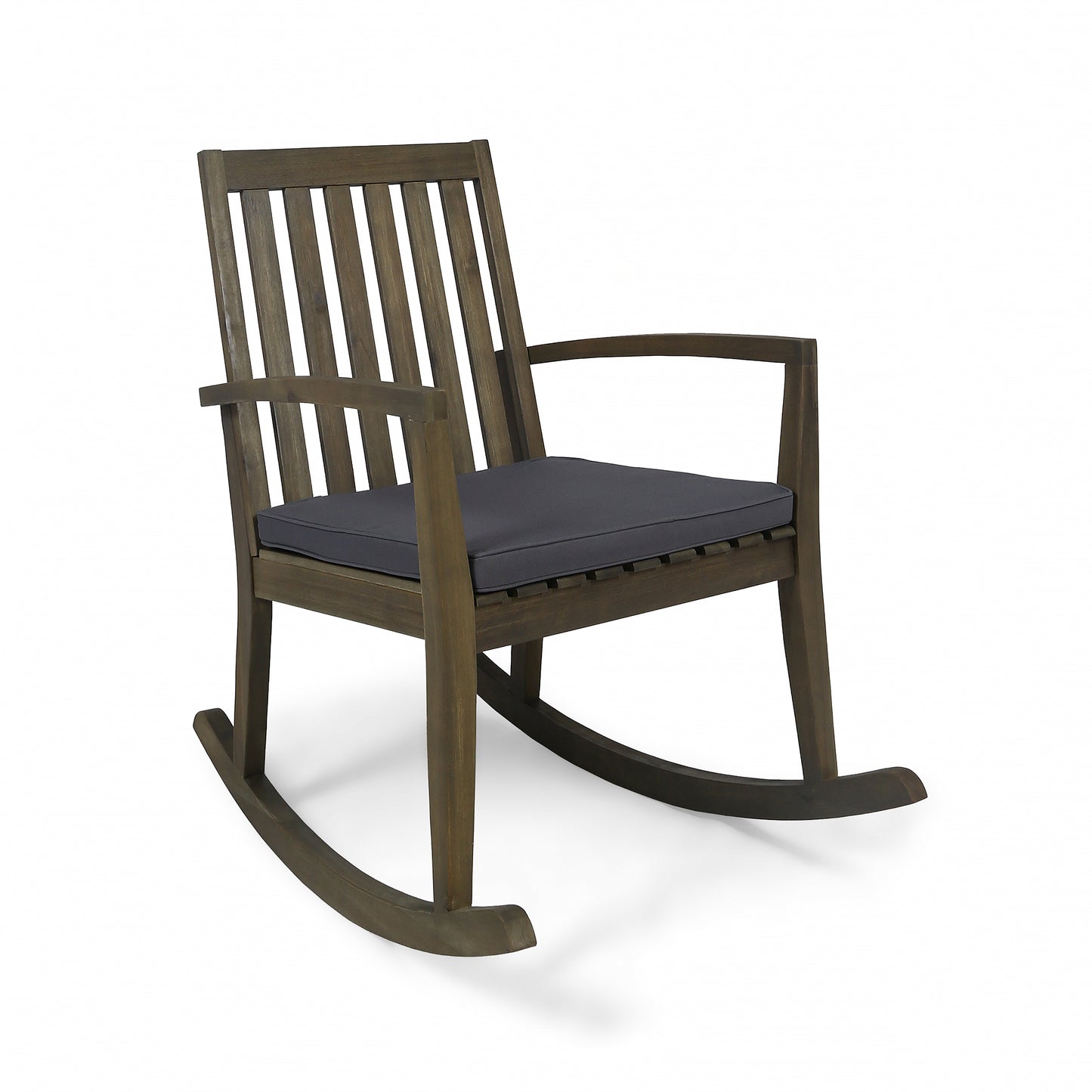 Yvonne Outdoor Acacia Wood Rocking Chair with Water-Resistant Cushions