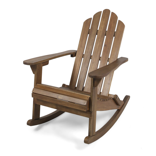 Cara Outdoor Adirondack Acacia Wood Rocking Chair