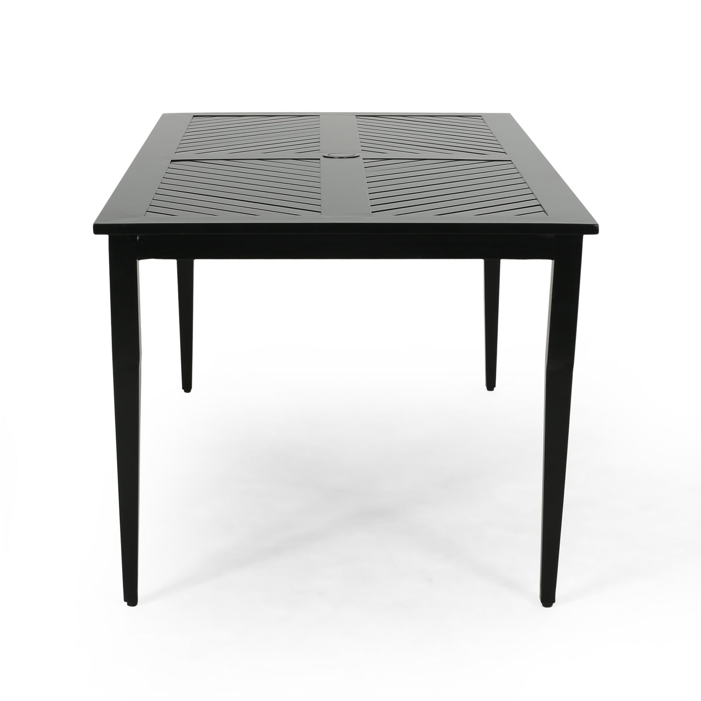 Carlson Diego Outdoor 71 Inch Aluminum Rectangular Dining Table, Matte Black