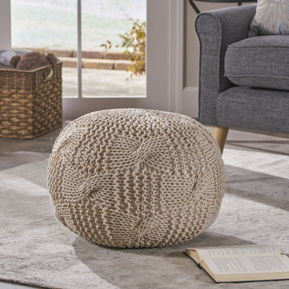 Simi Knitted Cotton Pouf