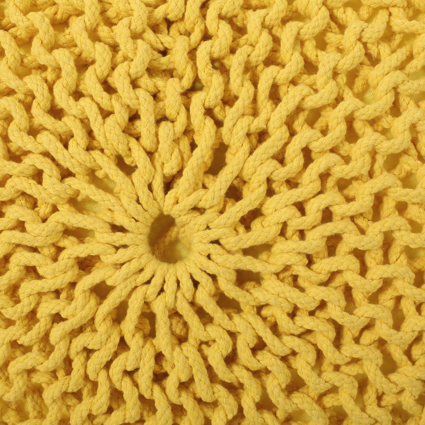 Beryl Modern Knitted Cotton Round Pouf