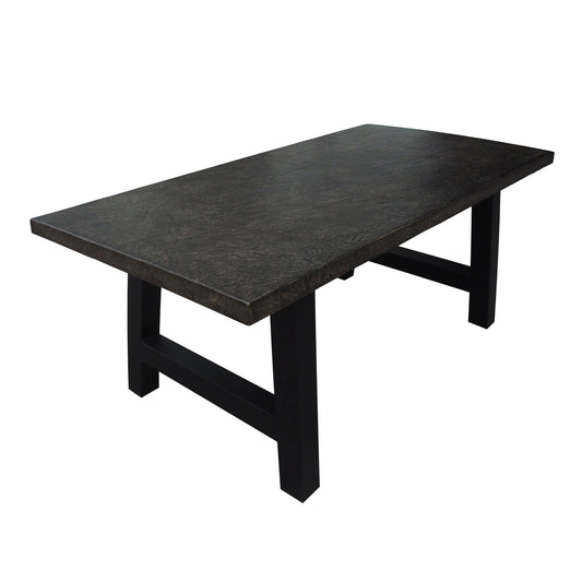 Doris Outdoor Brown Stone Finish Light Weight Concrete Dining Table