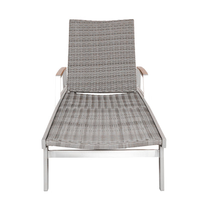 Stanley Outdoor Wicker and Aluminum Chaise Lounges (Set of 4), Gray Finish